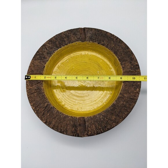 VTG Bitossi Ashtray Round Bowl Brown Mustard Glaze 60s 70s Italy Brutalist 10.5" - Picture 16 of 16